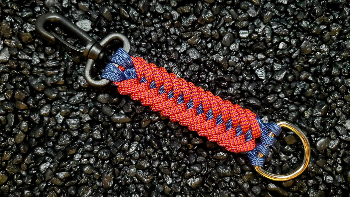 Sanctified Paracord Lanyard/Key Fob (Maroon/Navy)