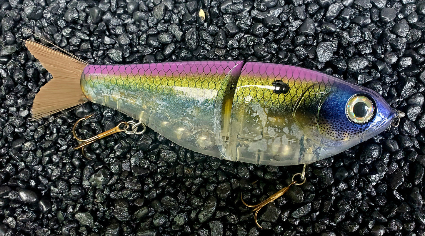 CUSTOMIZED 7" Big Belly Glidebait Goldenberry Ghost Shad