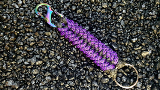 Sanctified Paracord Lanyard/Key Fob (Purple Diamonds/Black)