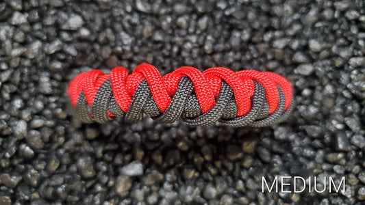 Red/Black Cyclone Paracord Bracelet Size Medium