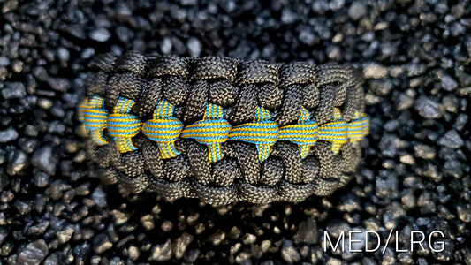 Black/King Tut Trailblazer Paracord Bracelet Size MED/LRG