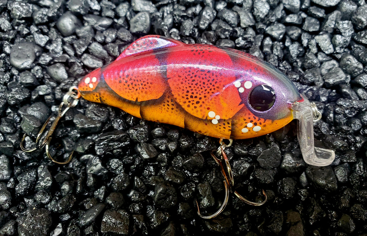 Strike King Hybrid Hunter Jr. Custom Repainted Shallow Crank Red Craw