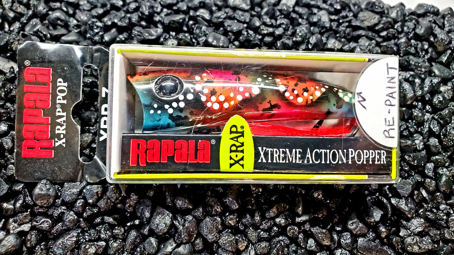 Rapala XRP-7 Custom Repainted Popper Fiesta Craw Pattern