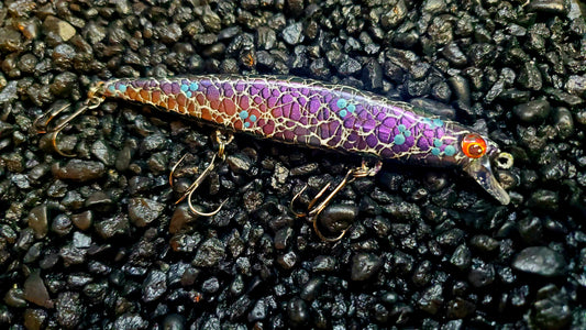 Rapala Shadow Rap Custom Repainted Jerkbait Royal Crackle Pattern