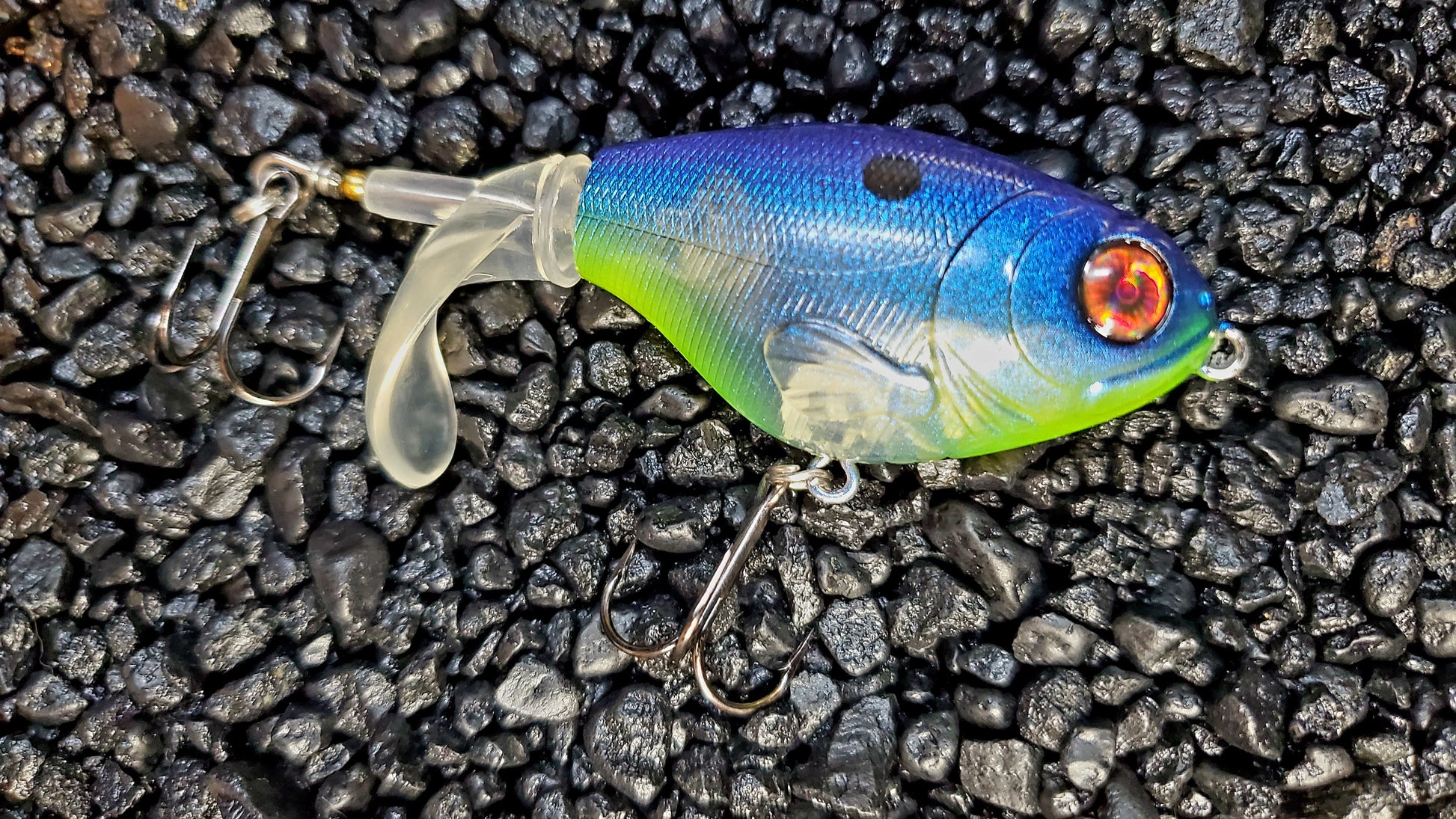 Cobalt Chartreuse Ghost Shad Whopper Plopper 75 – Northwoods Lures