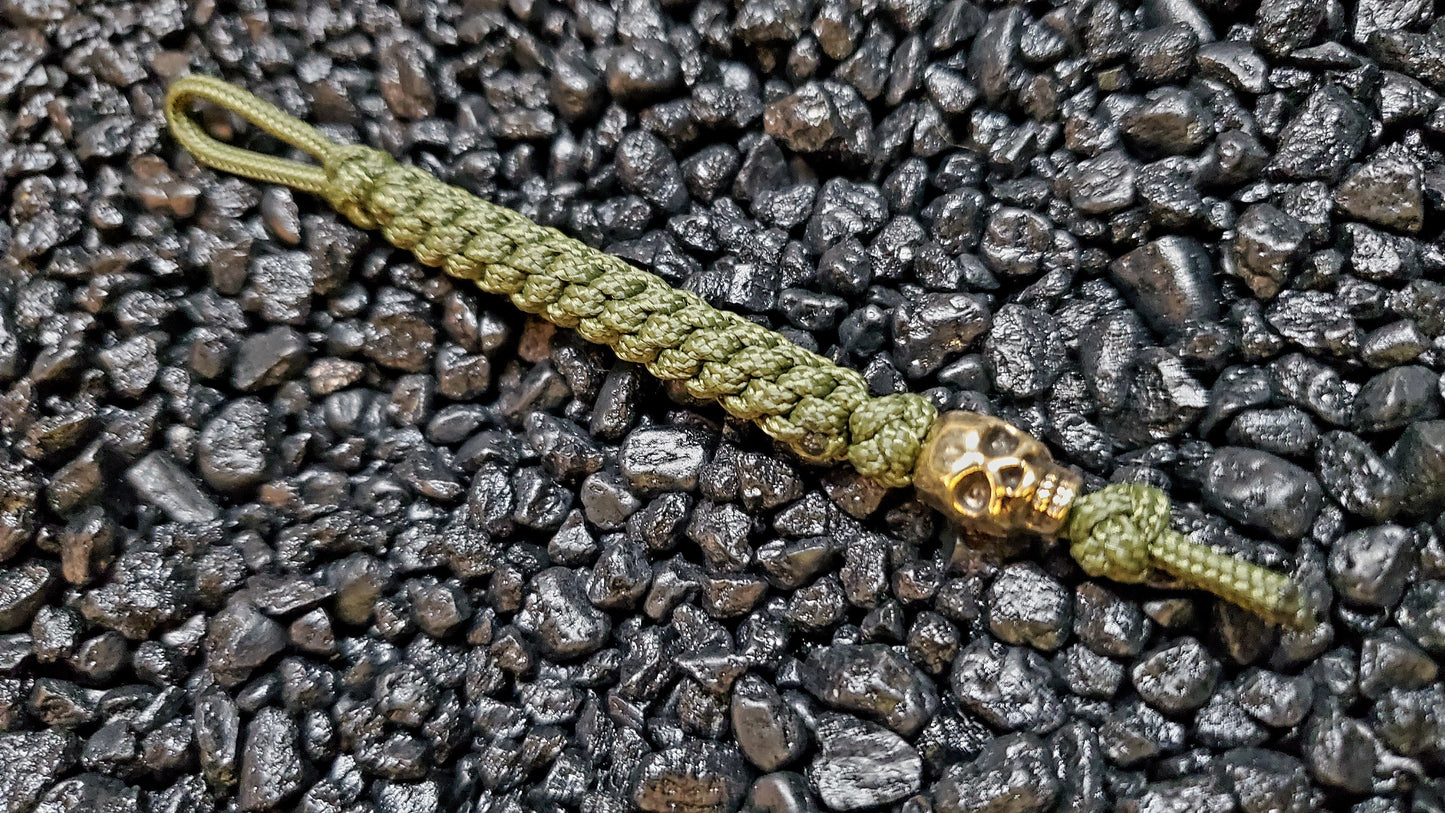 Skull Sinnet Nano Cord Lanyard (Olive Drab)