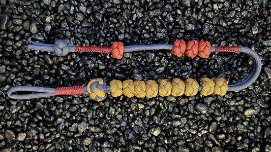 Paracord Pace Counter Ranger Beads (Navy/Maroon/Tan)